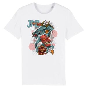 T-shirt Unisexe 100% coton bio avec impression devant: dragon et masque japonais